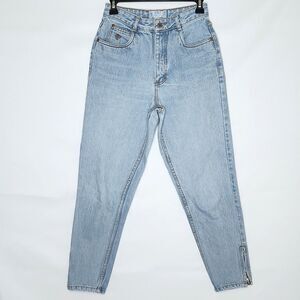Vintage 80s Gloria Vanderbilt American Royal Tapered Ankle Zip Mom Jeans 8 Short